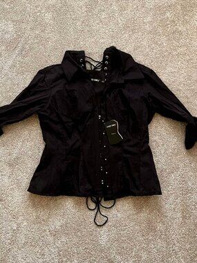 Corset Story - Black Corset Shirt - NWT